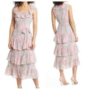 New! Eliza J Floral Tiered Dress nwot 16522